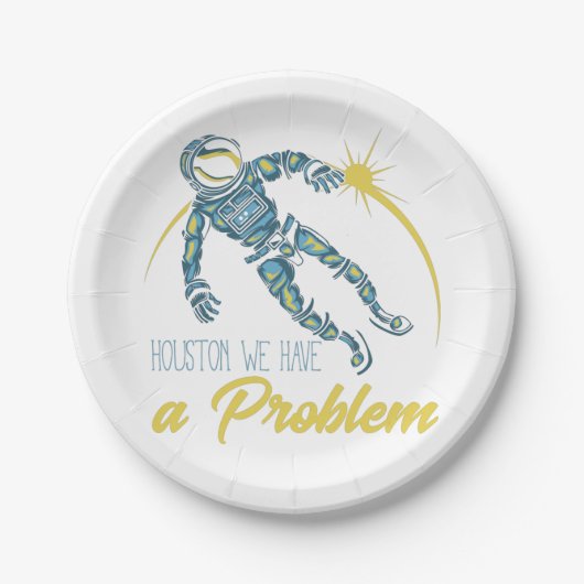 Houston wir haben ein Problem Pappteller (Vorderseite)