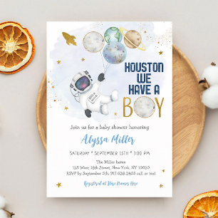Houston wir haben ein Weltraum-Baby-Party für Jung Einladung