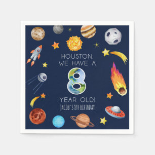 Houston wir haben eine 8-jähriges 8. Geburtstagsfe Serviette