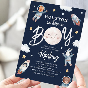 Houston, wir haben eine Astronauten-Baby-Party für Einladung