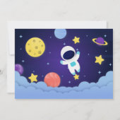 Houston, wir haben eine Baby-Dusche im Weltraum Einladung (Rückseite)