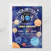 Houston Wir haben eine Baby-Dusche mit Boy-Space-P Einladung (Vorderseite)
