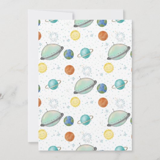 Houston, wir haben eine Babydusche Einladung (Rückseite)