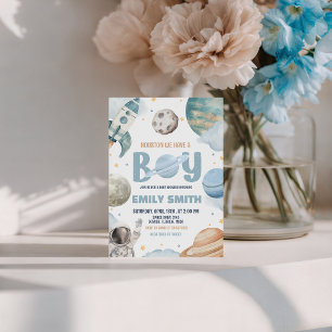 Houston wir haben eine Babyparty im Weltraum für e Einladung