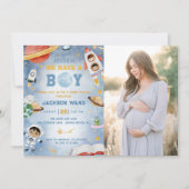 Houston, wir haben eine Junge Außenraumdusche Einladung (Vorderseite)