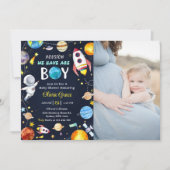 Houston, wir haben eine Junge Außenraumdusche Einladung (Vorderseite)