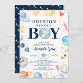 Houston, wir haben eine Junge Außenraumdusche Invi Einladung (Vorne/Hinten)