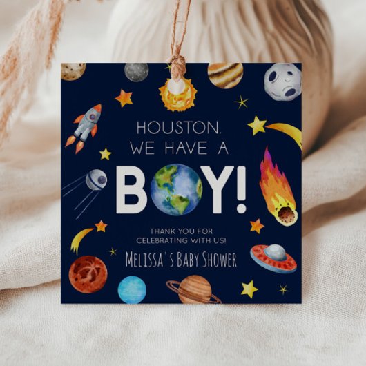 Houston, wir haben eine junge Galaxy Baby-Dusche Geschenkanhänger