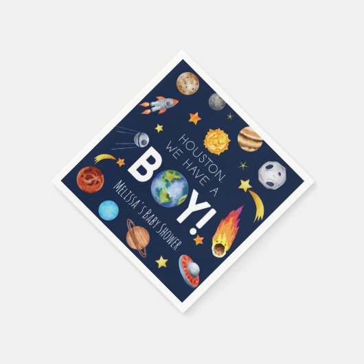 Houston, wir haben eine junge Galaxy Baby-Dusche Serviette (Ecke)