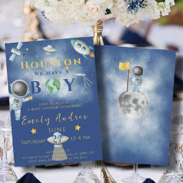 Houston Wir haben einen Baby-Dusche Raumfahrer Einladung