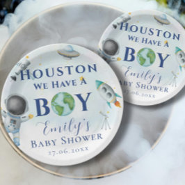 Houston Wir haben einen Baby-Dusche Raumfahrer Pappteller