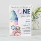 Houston, wir haben einen einjährigen Einladung zum (Stehend Vorderseite)