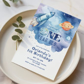 Houston, wir haben einen einjährigen Jungen 1. Geb Einladung