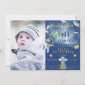 Houston, wir haben einen einjährigen Raumfahrer Einladung (Vorderseite)