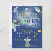 Houston, wir haben einen einjährigen Raumfahrer Einladung (Vorderseite)