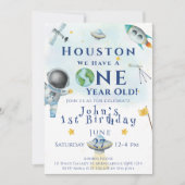 Houston, wir haben einen einjährigen Raumfahrer Einladung (Vorderseite)