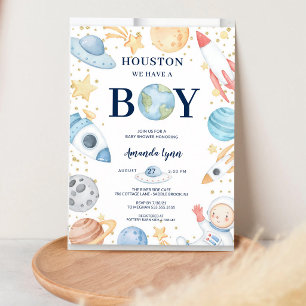 Houston wir haben einen Jungen Weltraum-Baby-Party Einladung