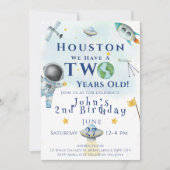 Houston, wir haben einen zwei Jahre alten Raumfahr Einladung (Vorderseite)