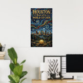  Houston World Cup 2026 Night Reflection Soccer Poster (Heimbüro)