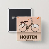 Houten Niederlande Reiseplakat. Button (Vorne & Hinten)