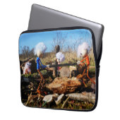 Houtzagerij van de Fubby's. Laptopschutzhülle (Vorderseite Links)