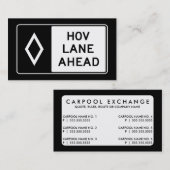 HOV LANGE AHEAD-Zeichen Visitenkarte (Vorne/Hinten)