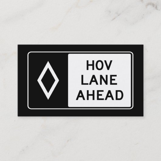 HOV LANGE AHEAD-Zeichen Visitenkarte (Vorderseite)