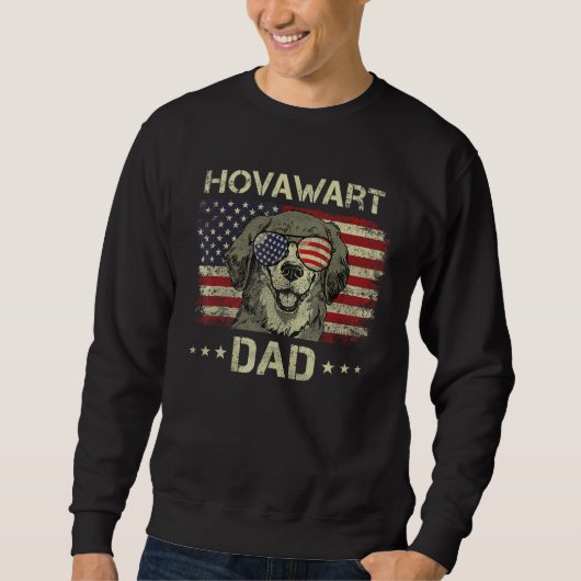 Hovawart Dad Dog  American Flag 4th Of July Sweatshirt (Vorderseite)