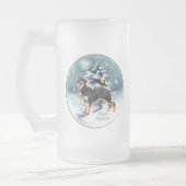Hovawart Weihnachtsgeschenken Mattglas Bierglas (Links)