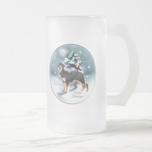 Hovawart Weihnachtsgeschenken Mattglas Bierglas (Rechts)