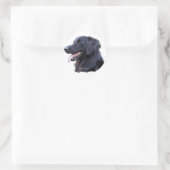 hovawart zwart runder aufkleber (Tasche)
