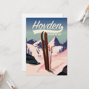 Hovden Norwegen Ski Reiseplakat. Einladung