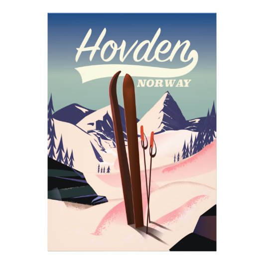 Hovden Norwegen Ski Reiseplakat. Fotodruck (Vorne)