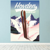 Hovden Norwegen Ski Reiseplakat. Leinwanddruck (Insitu (Holzboden))
