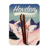 Hovden Norwegen Ski Reiseplakat. Magnet (Vertikal)
