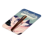 Hovden Norwegen Ski Reiseplakat. Magnet (Linke Seite)