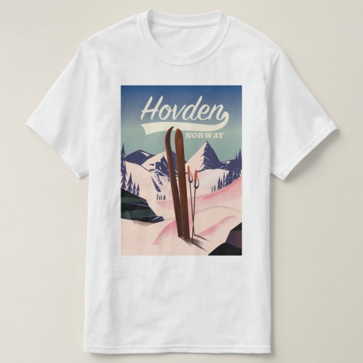 Hovden Norwegen Ski Reiseplakat. T-Shirt (Design vorne)