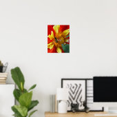 Hover Fly on Collarette Dahlia Photographic Poster (Heimbüro)