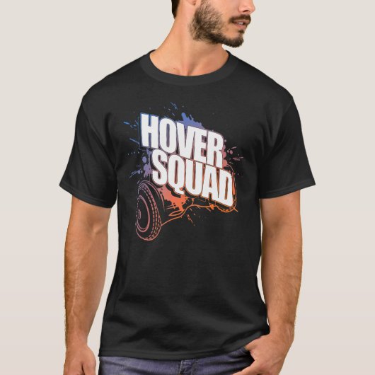 Hover Squad Cool Orange Blue Gyro Hoverboard T-Shirt (Vorderseite)
