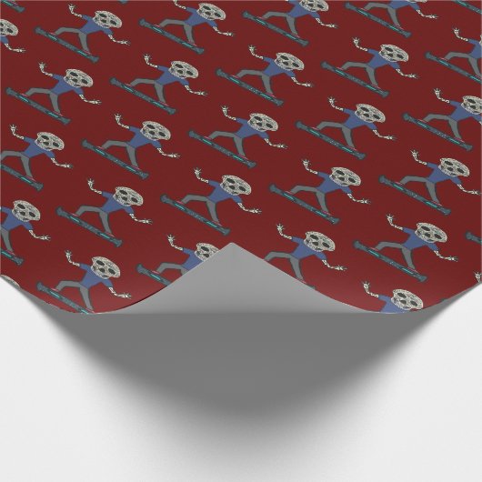 Hoverboard Skeleton Geschenkpapier (Ecke)