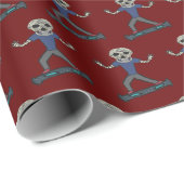 Hoverboard Skeleton Geschenkpapier (Rolleneckpunkt)