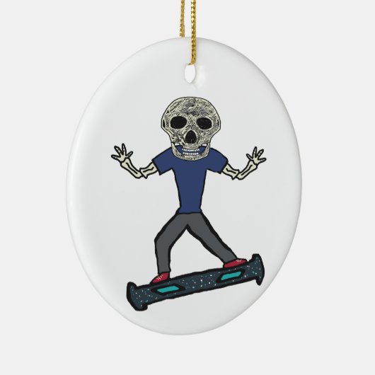 Hoverboard Skeleton Keramik Ornament (Rechts)