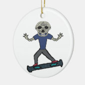 Hoverboard Skeleton Keramik Ornament (Links)