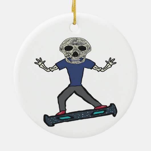 Hoverboard Skeleton Keramik Ornament (Hinten)