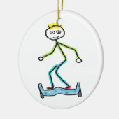 Hoverboard-Strichmännchen Keramik Ornament (Links)