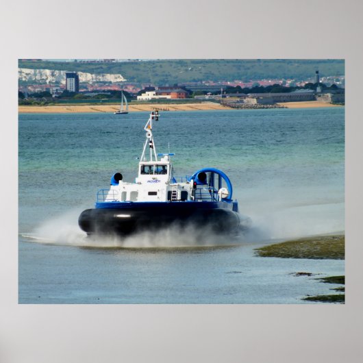 Hovercraft kommt in Ryde an Poster (Vorne)