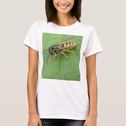 Hoverfly auf einem Leaf Ladys T-Shirt (Vorderseite)