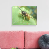 Hoverfly Macro Canvas Print Leinwanddruck (Insitu (Wohnzimmer))