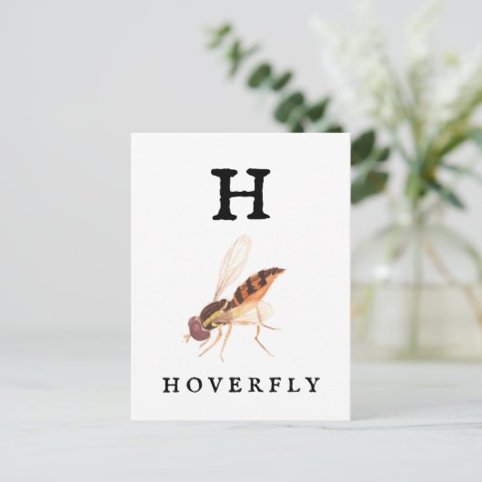 Hoverfly Postkarte (Stehend Vorderseite)