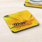 Hoverfly und Blume Cork Untersetzer (Linke Seite)